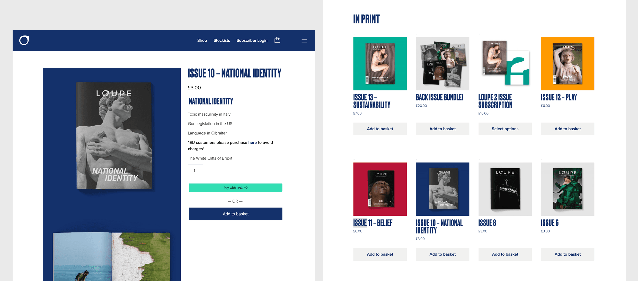 E-commerce pages