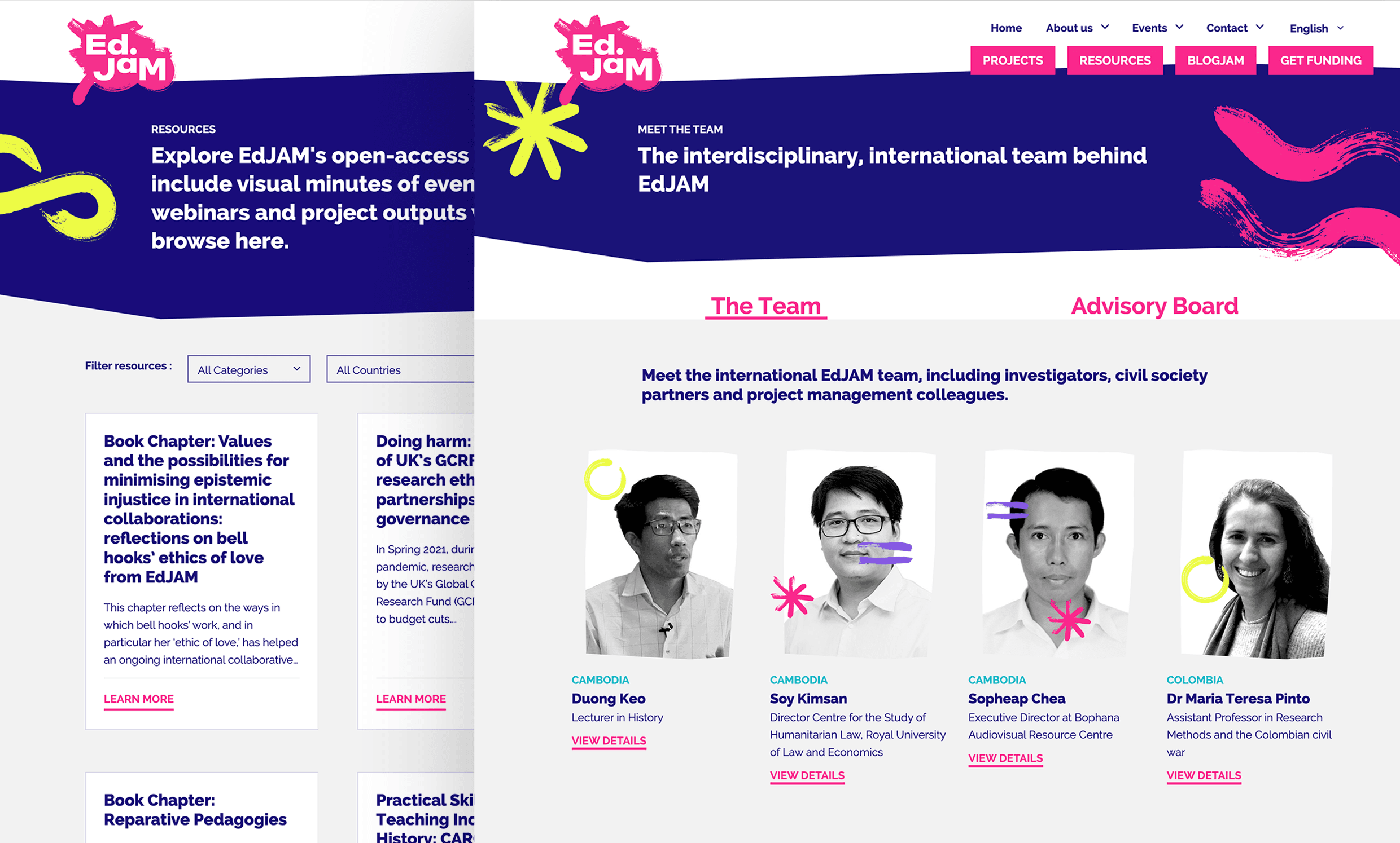 Edjam page design