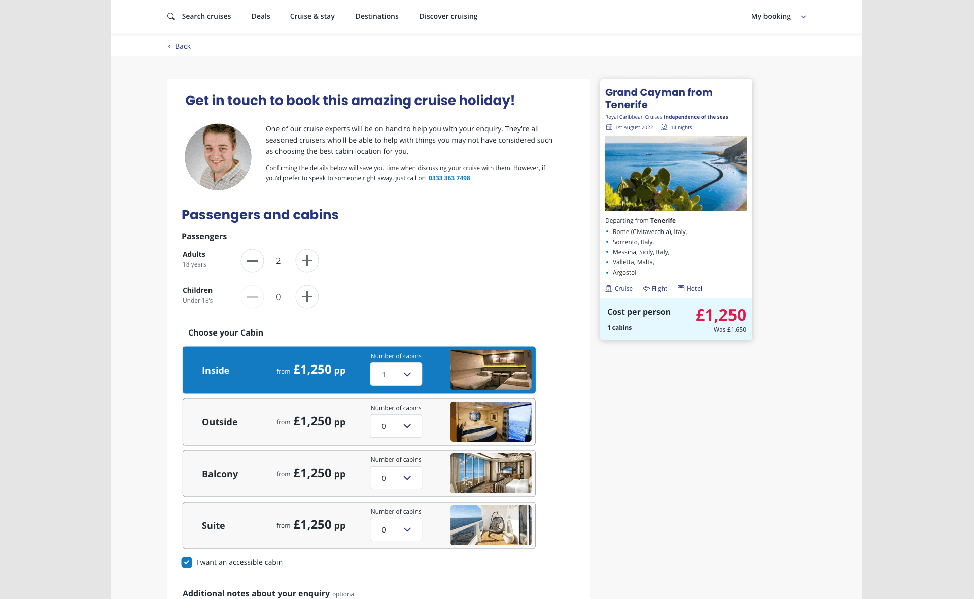 Design for cruise options