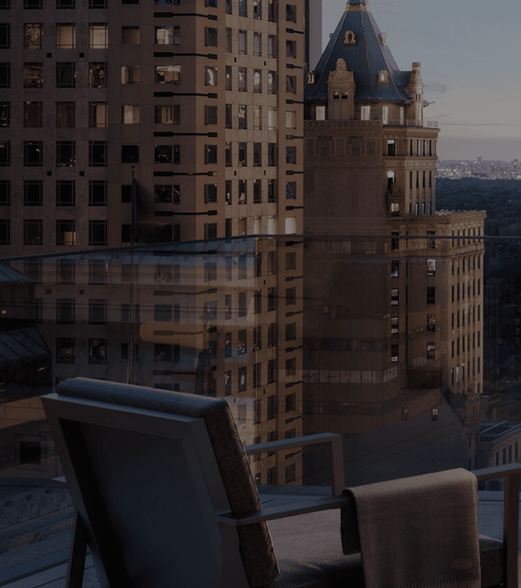 New York view from balcony